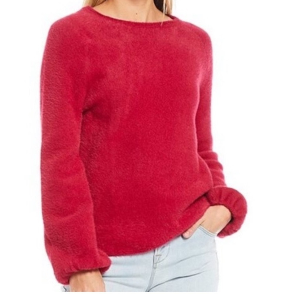 Chelsea & Violet Eyelash Pullover, Deep Red , Size Large - Picture 4 of 11